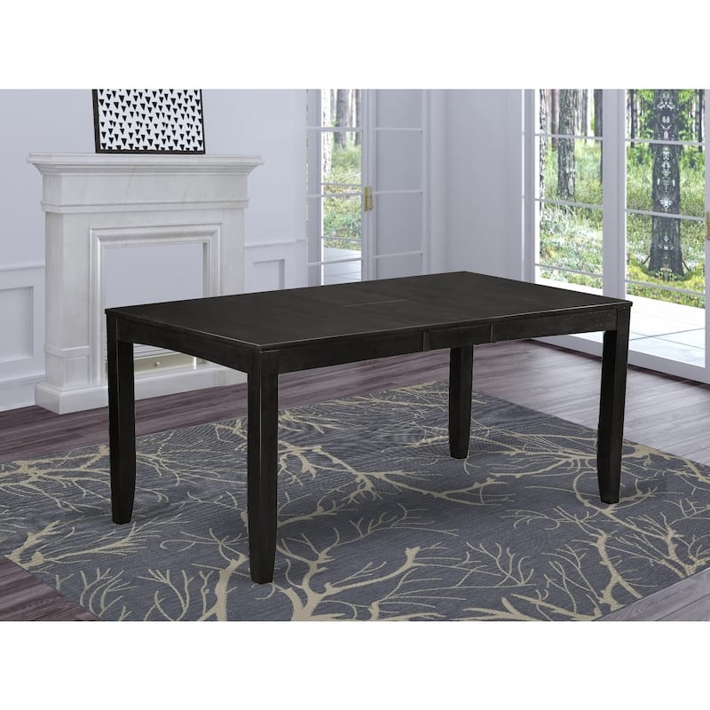 Rectangular Dining Table - 36x66 Inch Table with Leaf - Espresso Finish Kitchen Table - 66