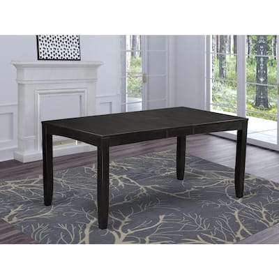 Rectangular Dining Table - 36x66 Inch Table with Leaf - Espresso Finish Kitchen Table - 66