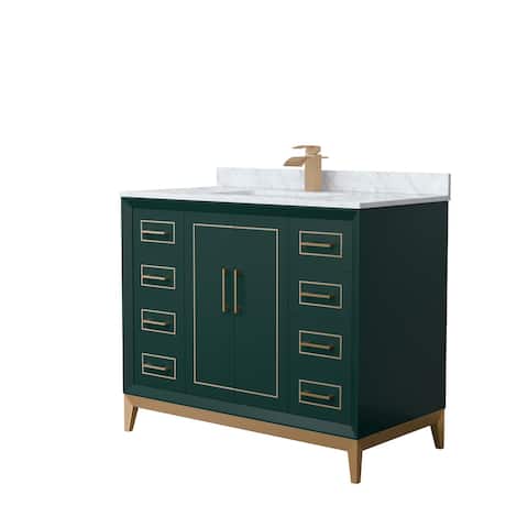 Marlena 42-Inch Single Vanity Set, Carrara Marble Top