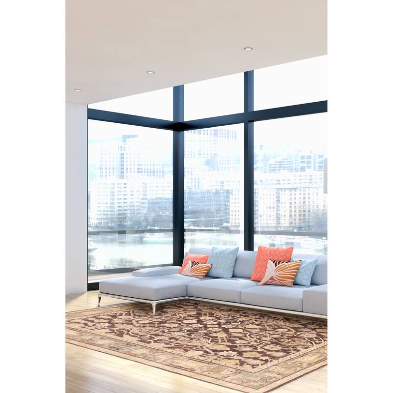 ECARPETGALLERY Hand-knotted Jamshidpour Dark Brown Wool Rug - 7'11 x 9'11