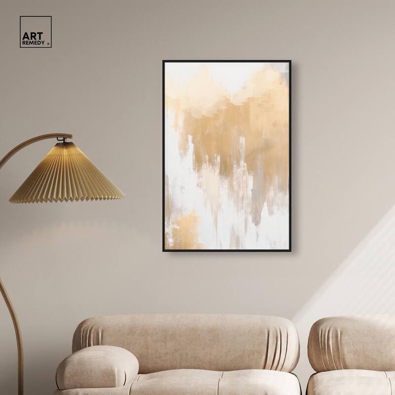 Soft Grey Glam Gold Canvas by Art Remedy