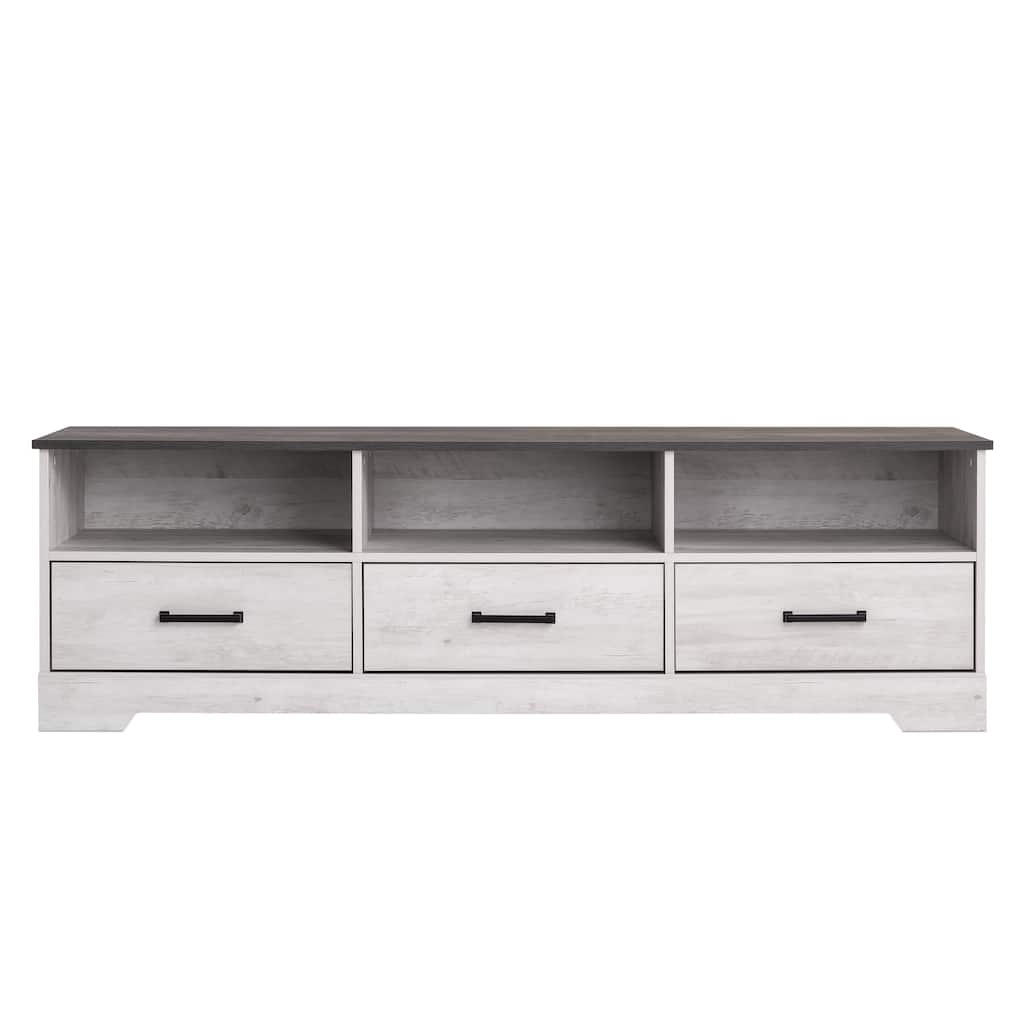 Prepac Rustic Ridge 66" W TV Stand for Living Room, Entertainment Room - 66" W x 20" H x 16" D