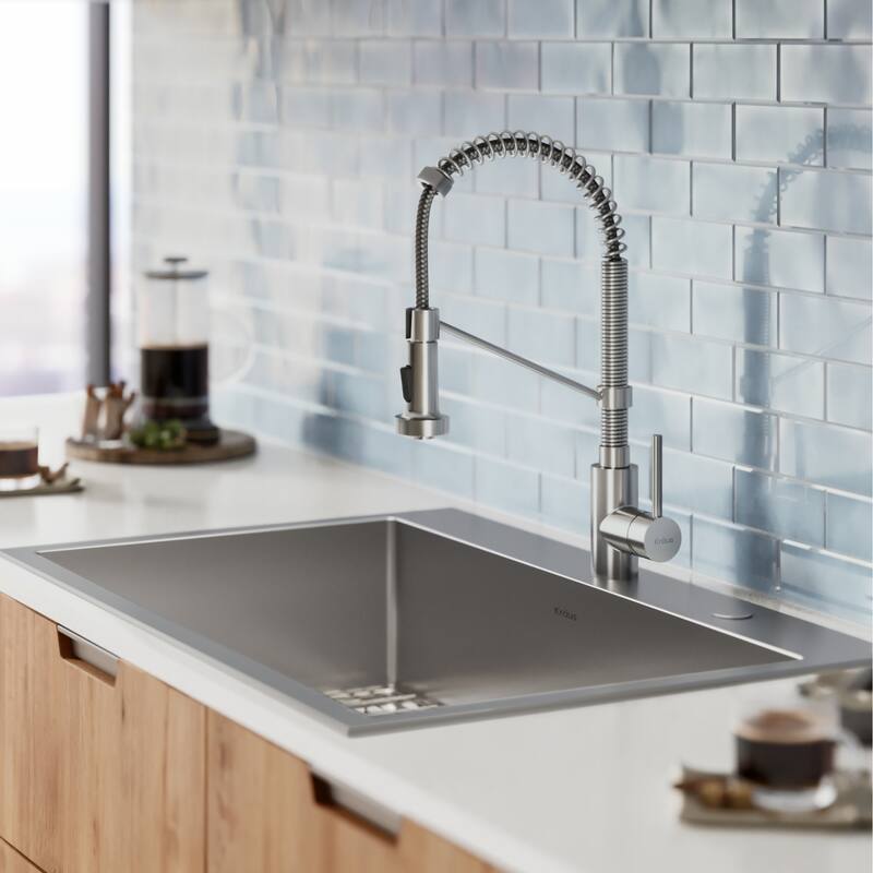 Kraus Stark 33" Drop In or Undermount Single Basin Stainless Steel