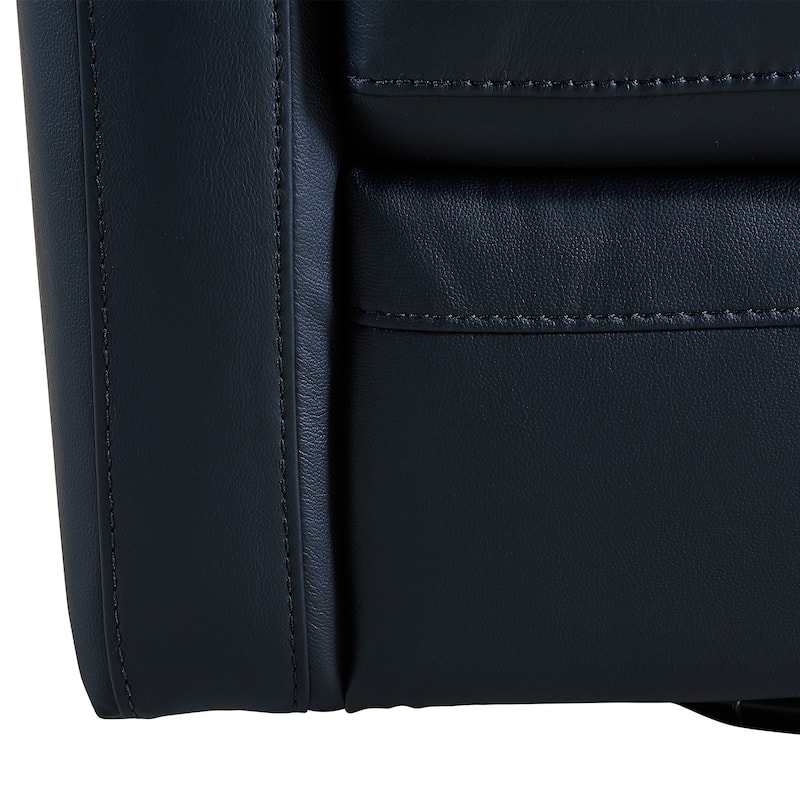 Desi Leather Swivel Barrel Arm Chair for Living Room