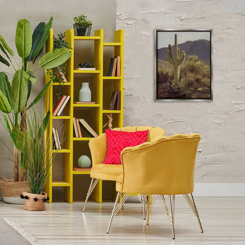 Stupell Bold Cactus Mountain Overlook Framed Floater Canvas Wall Art Design By Paco Young