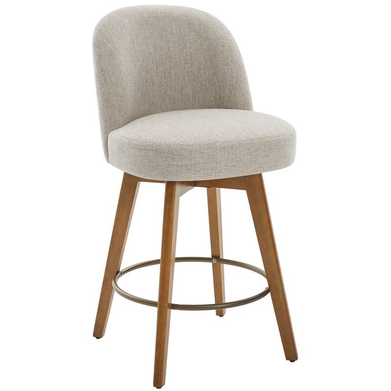 26" Upholstered Swivel Counter Stool With Solid Wood Frame - 37.8"H x 19.7"W x 23.2"D