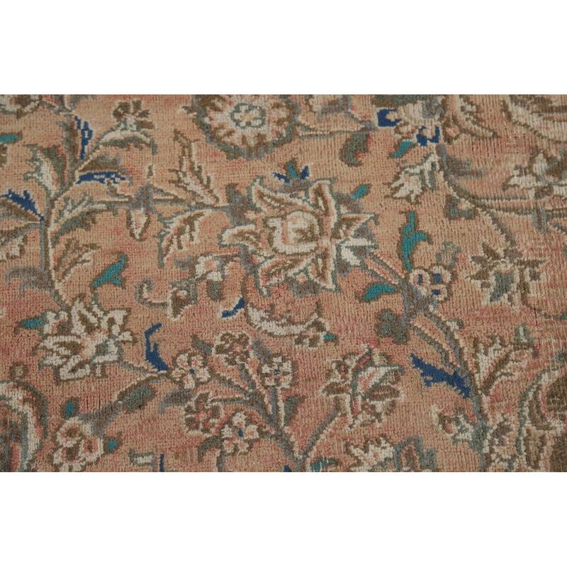 Traditional Mashad Persian Area Rug Hand-Knotted Wool Carpet - 9'10" x 11'11"