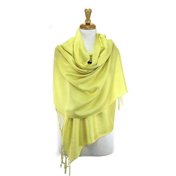 Black Pashmina Silk Scarf Soft Shawl Wrap Solid Color P#10