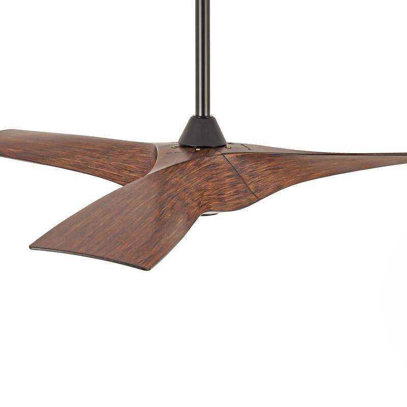 52" Erin Modern Industrial Black & Walnut Ceiling Fan