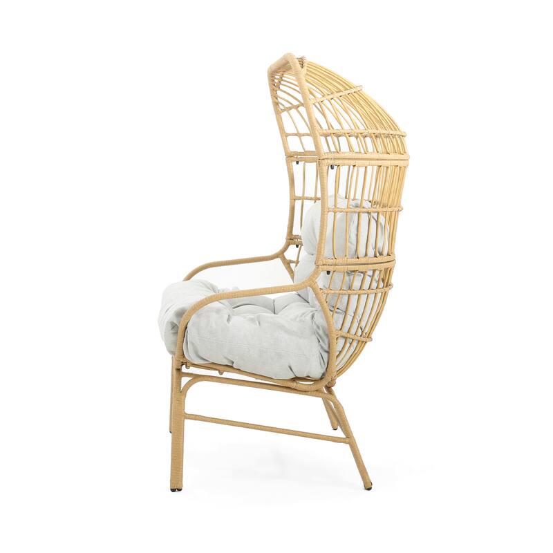 Palos Outdoor Wicker Loveseat - Light Brown (Excluding the table)