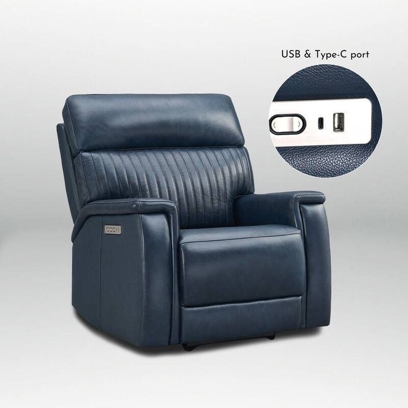 Leather Zero Gravity Power Recliner with Power Headrest and Power Lumbar,USB&USB-C Port
