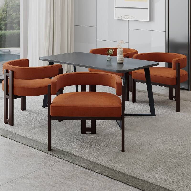 Chenille Barrel Chair Set Set of 2