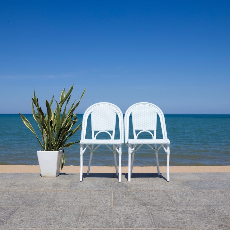 SAFAVIEH Emiliana Outdoor Side Chair Set of 2 (Fully Assembled) - 20Wx35Dx22H