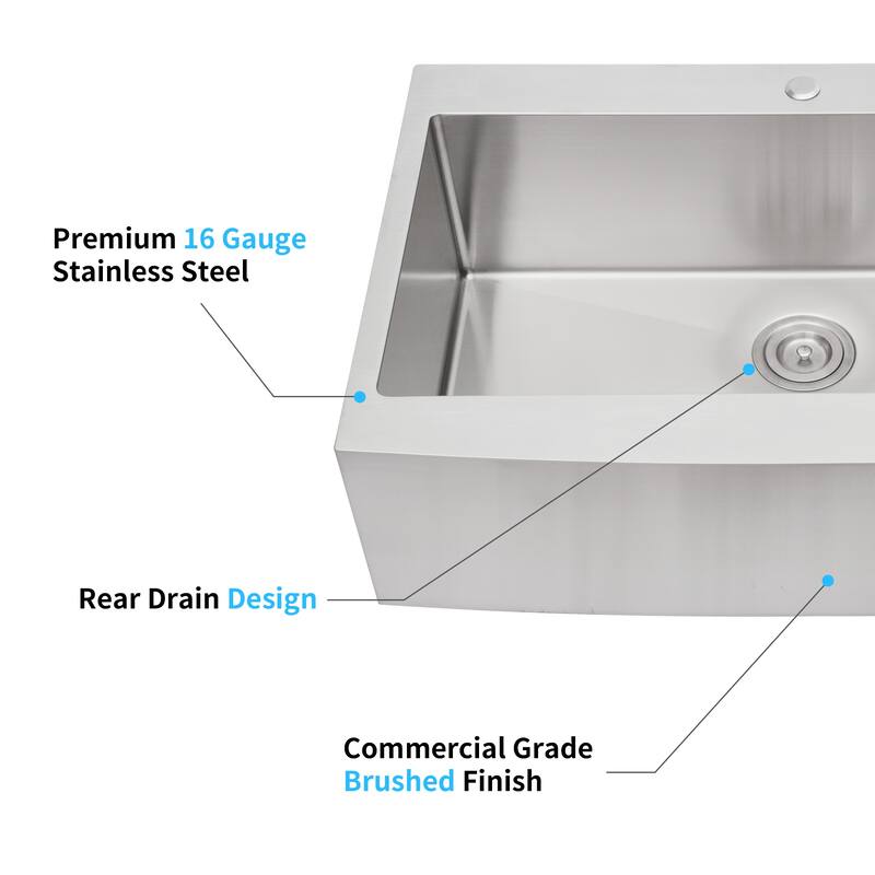 Farmhouse Apron Single Bowl Stainless Steel Kitchen Sink with Workstation