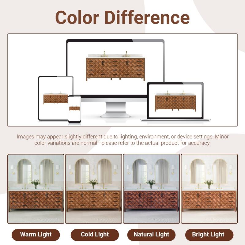 84" Freestanding Bathroom Vanity with Engineered Stone Top, Ceramic Double-Sink, Built-In Power Outlet, and Hair Dryer Storage