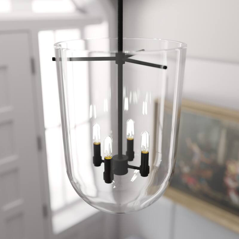 Hunter 14" Sacha 4-Light Pendant - Entry, Dining Room, Kitchen Island - Contemporary, Transitional - Natural Iron