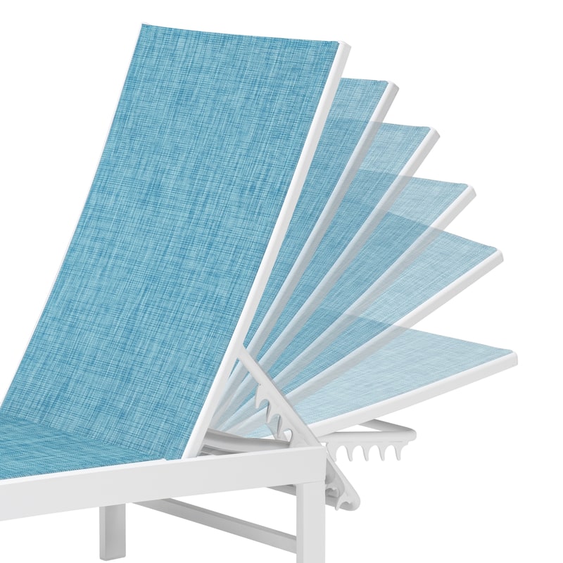 Outdoor Aluminum Chaise Lounge Chairs and Side Table, Sun Lounger with Adjustable Backrest