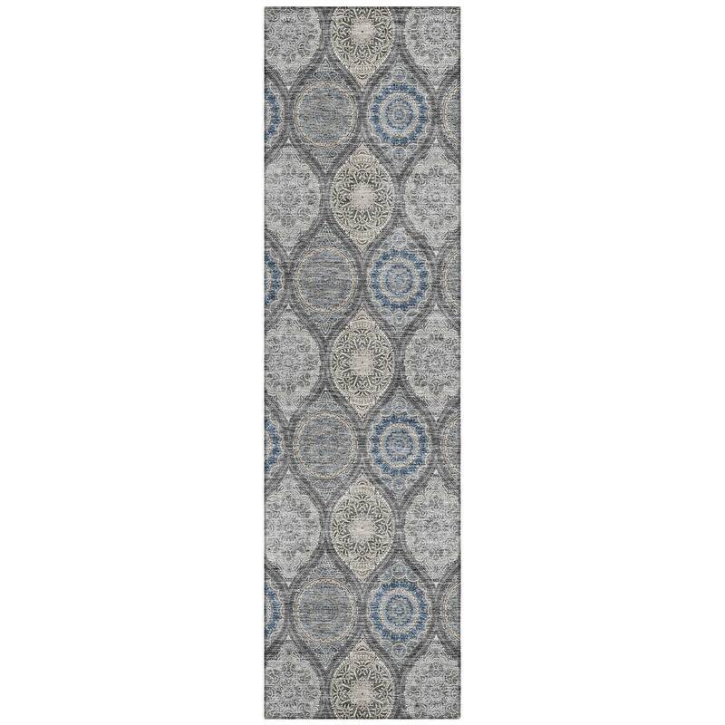 Machine Washable Indoor/ Outdoor Boho Mosaic Chantille Rug