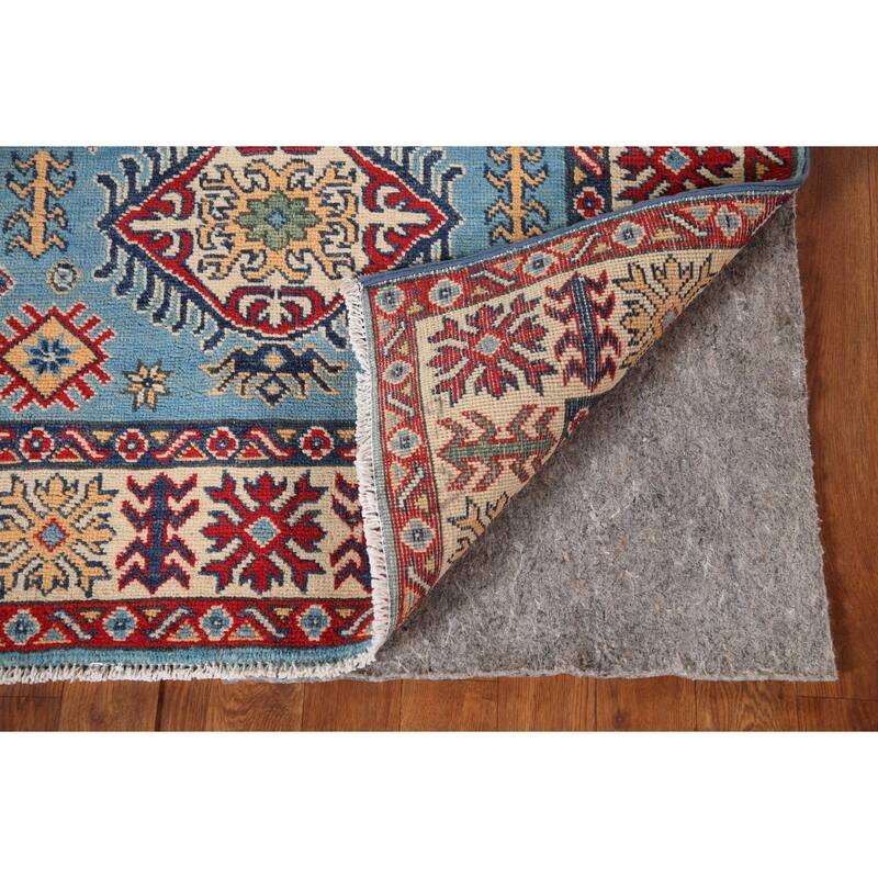 Blue Kazak Oriental Accent Rug Handmade Wool Carpet - 3'3"x 4'11"