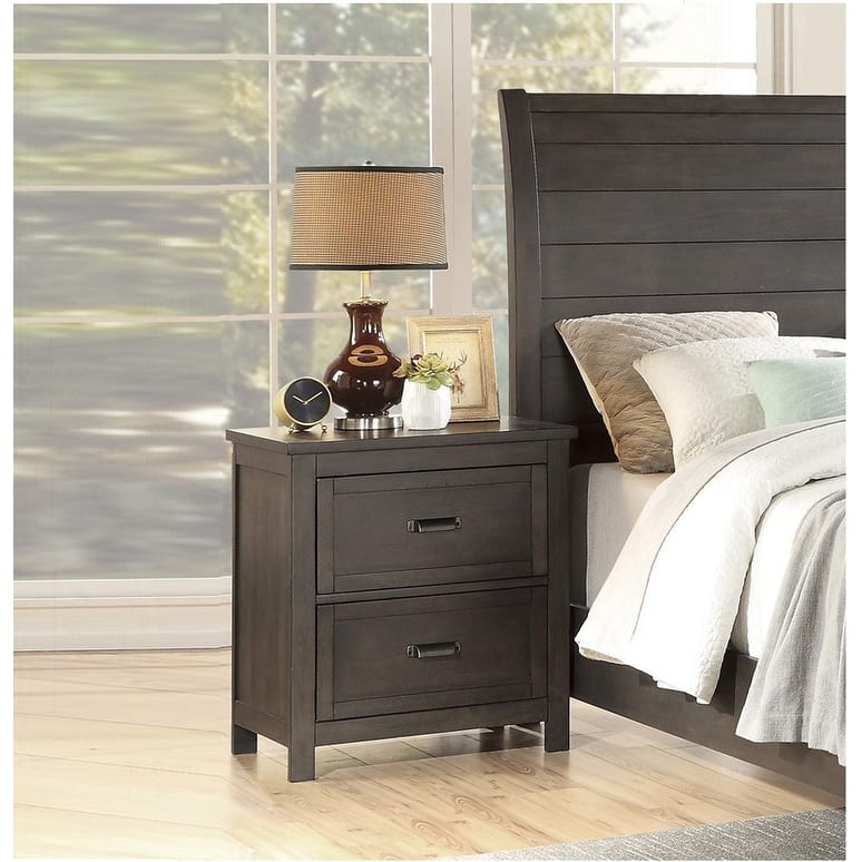 Charming Transitional Bedroom Nightstand with Graceful Design and Practicality - Cherry - 2-drawer
