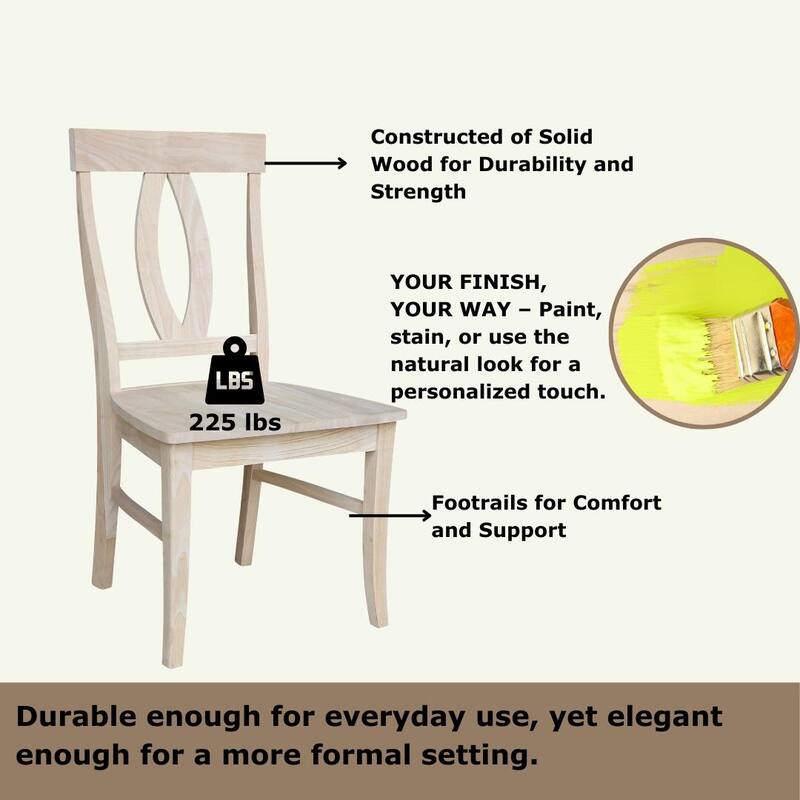 International Concepts Solid Wood Verona Dining Chairs, Set of 2