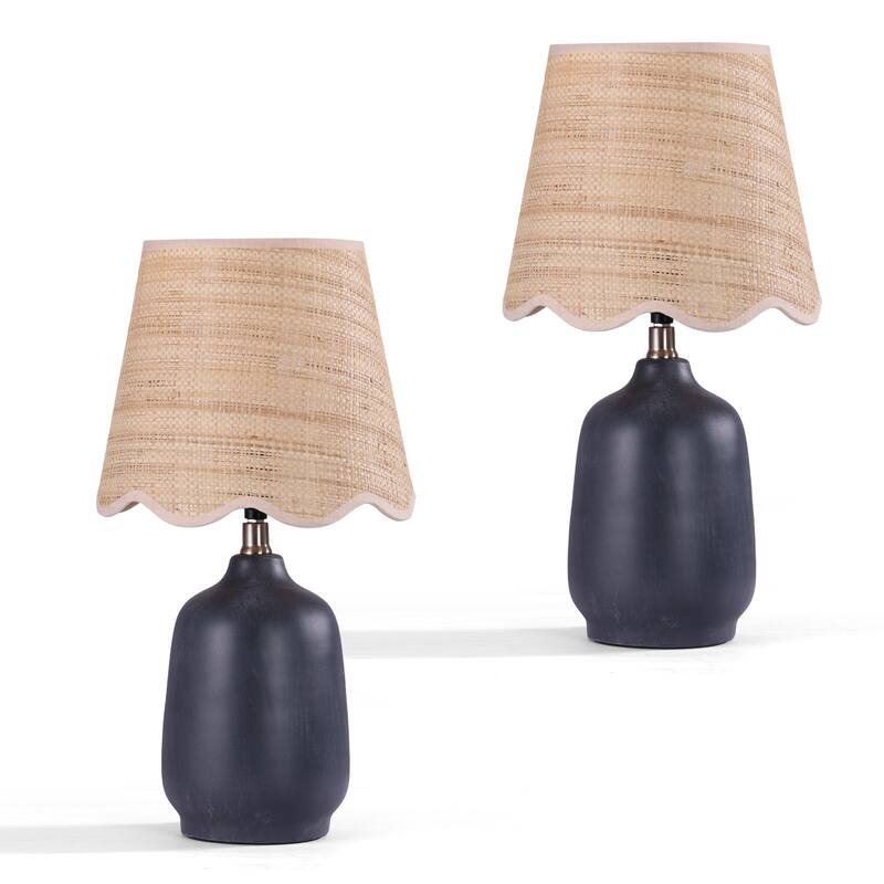 18.9" Ceramic LED Table Lamp, Living Room Lamps For End Tables