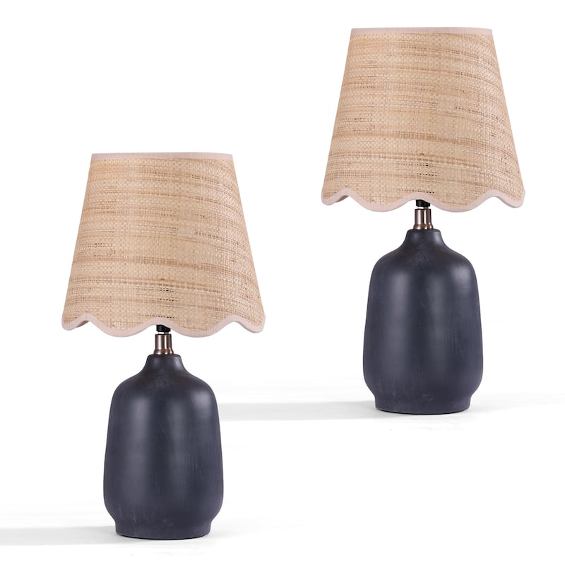 Traditional Ceramic Woven Table Lamp for Living Room