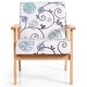 preview thumbnail 10 of 9, Costway Modern Accent Armchair Fabric Lounge Chair w/Rubber Wood Leg - Multi Color