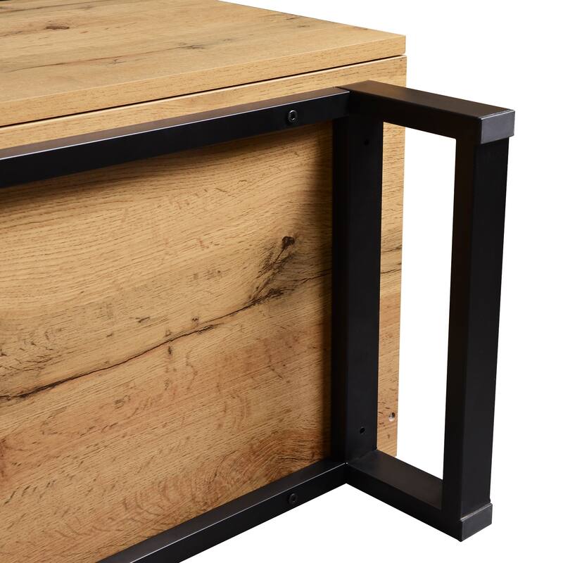 71" Media Console Table with Drop Down Doors & Open Shelves - Stylish TV Stand for Living Room & Bedroom