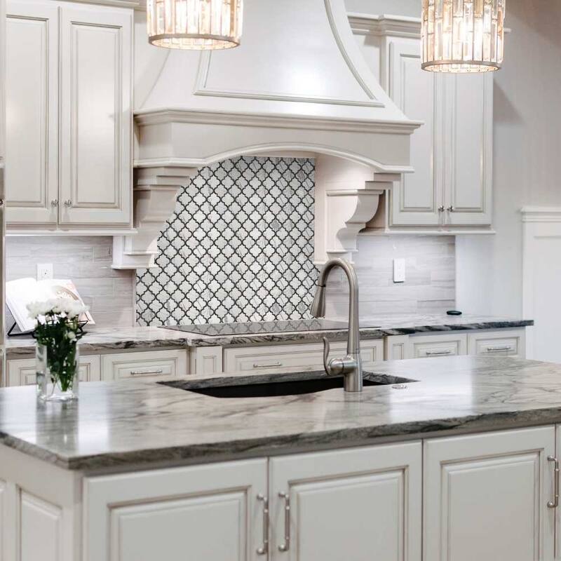 The Tile Life Stately Lantern 9" x 14" Polished Porcelain Mosaic Wall & Backsplash Tile