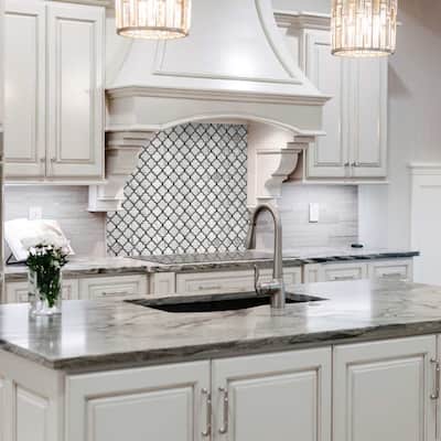 The Tile Life Stately Lantern 9" x 14" Polished Porcelain Mosaic Wall & Backsplash Tile