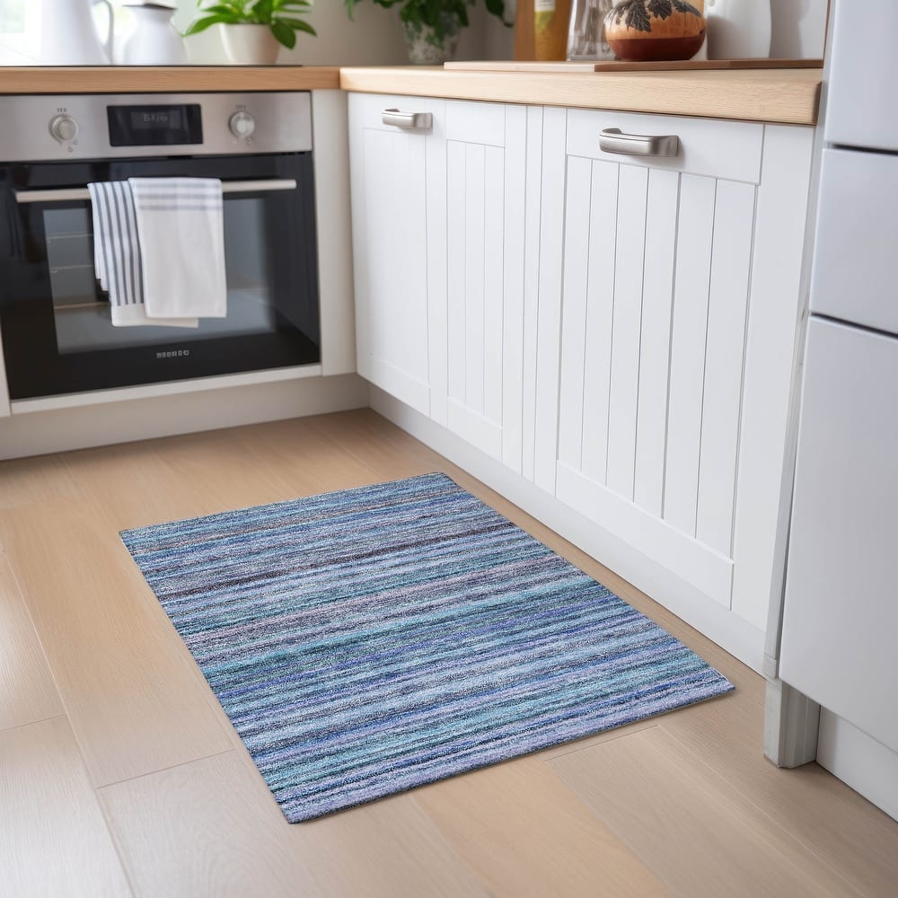Machine Washable Indoor/ Outdoor Chantille Stripes Rug