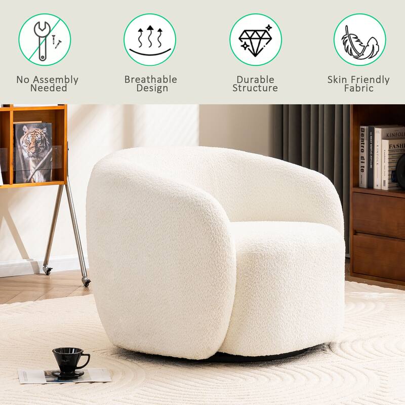 Mid-Century Modern Accent Chair, Soft Padded Single Sofa
