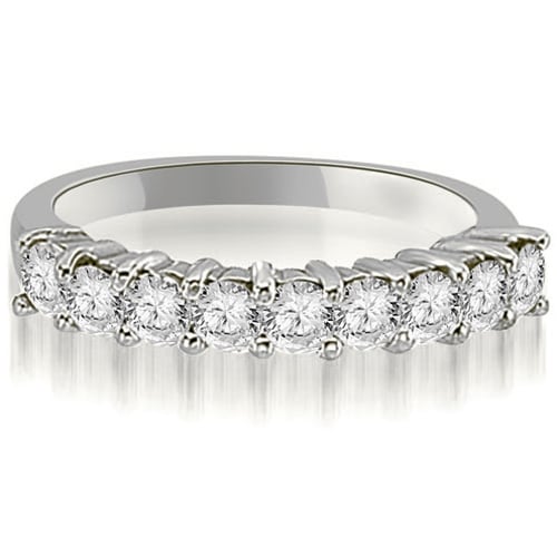 1.30 cttw. 14K White Gold Round Diamond 9-Stone Prong Wedding Band