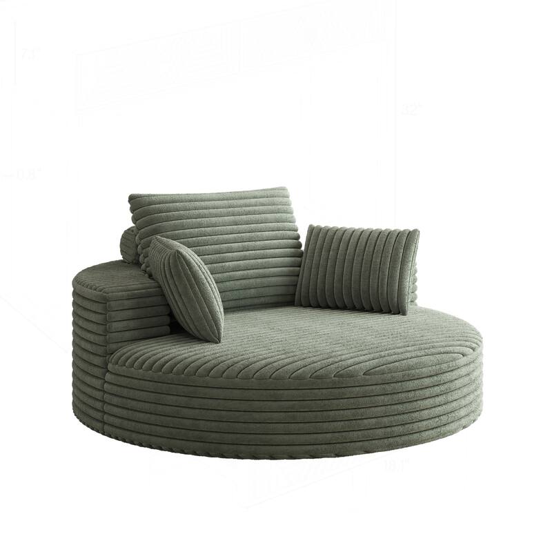 Comfortable Corduroy Foam Swivel Chair for Various Rooms, Enhancing Relaxation