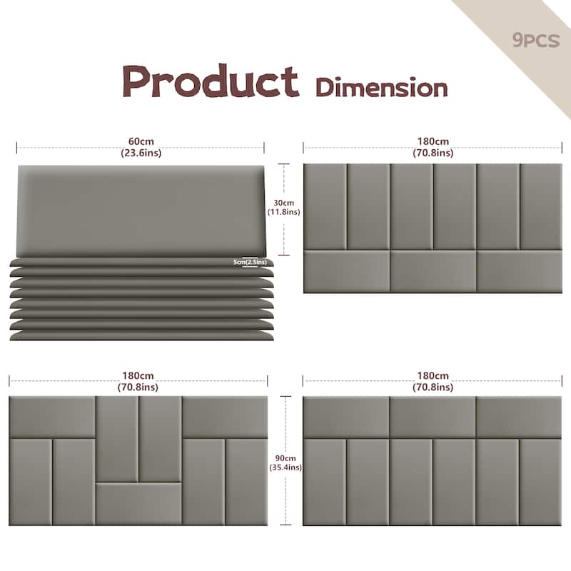 WOWMAX Upholstered Wall Panels Modern Padded Headboard (1 Piece)