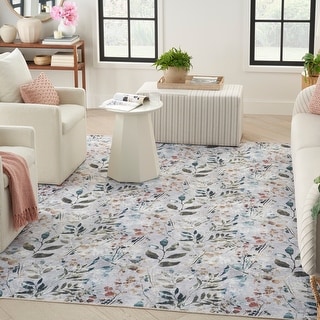 Nourison Washables Indoor Multicolored Floral Area Rug