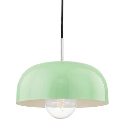 Mitzi by Hudson Valley Avery 1-light Polished Nickel Large Pendant, Mint Metal