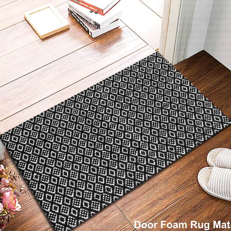 Cotton Kitchen Mat Cushioned Anti-Fatigue Rug, Non-Slip Mats Comfort Foam Rug for Kitchen, Office, Sink, Laundry - 18''x30''