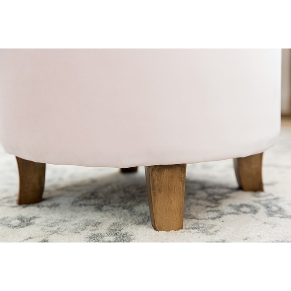 Homepop Velvet Tufted Round Storage Ottoman Pink Blush Free Homepop Velvet Tufted Round Storage Ottoman Pink Blush Free Shipping Today 20173121