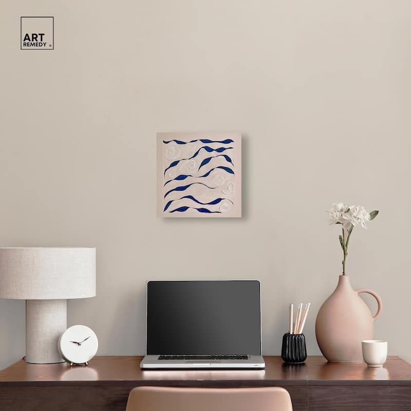 Acrylic Waves Canvas by Art Remedy, Gallery Wrapped