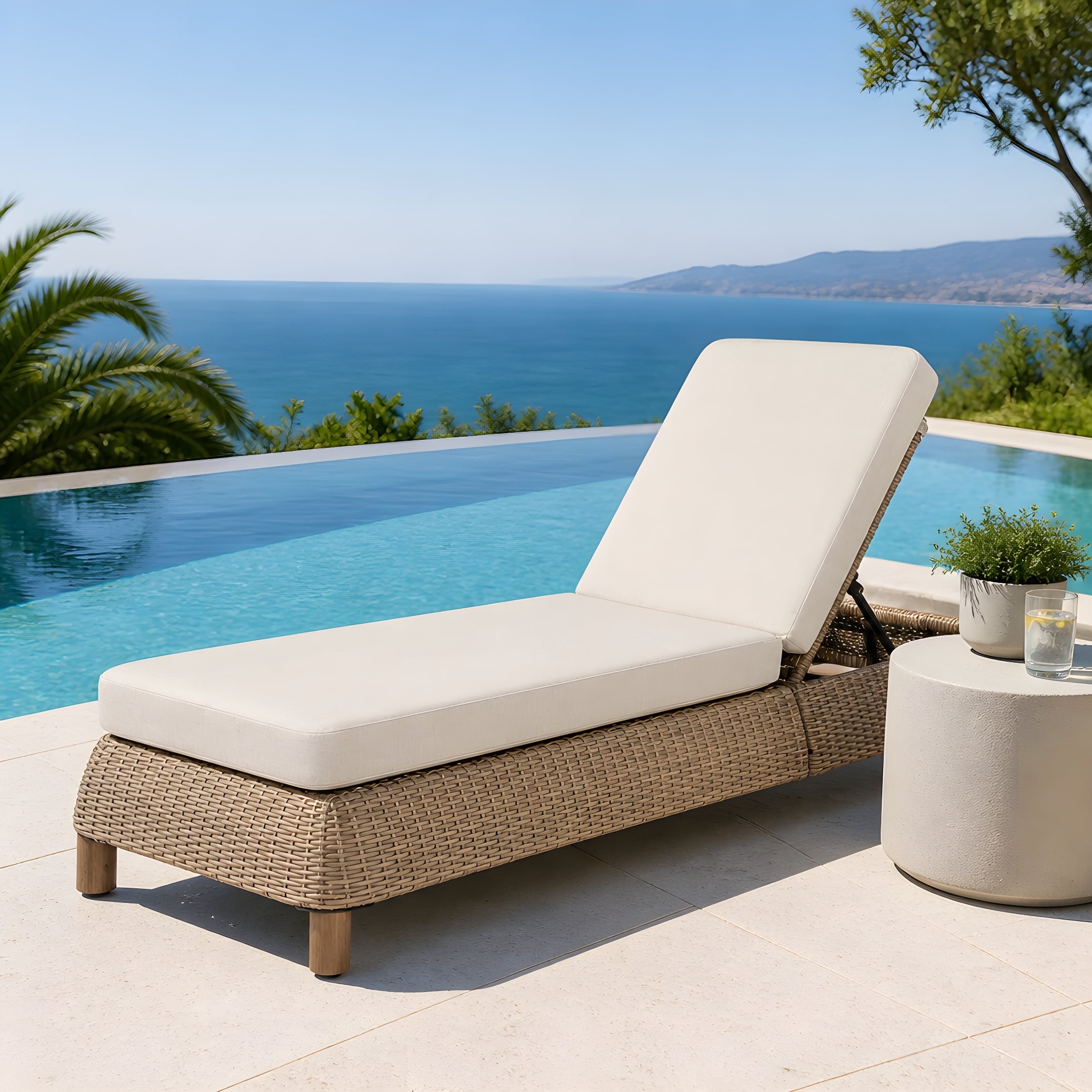 Option Brown Wicker+Beige Cushion