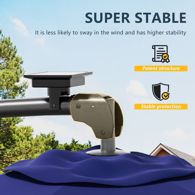 Outdoor 8.2x8.2FT LED lighted Patio Offset umbrella for Garden