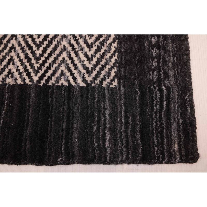 ECARPETGALLERY Hand Loomed Loreto Light Grey Wool Rug - 5'6 x 7'9