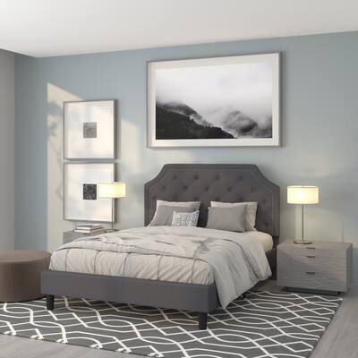 Arched Tufted Upholstered Platform Bed