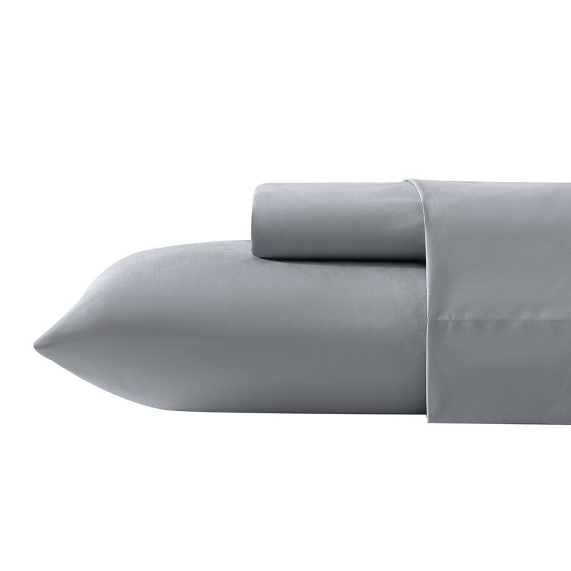 Nautica Fitted Sheet and Standard Pillowcase Sets - Queen - Solid Grey