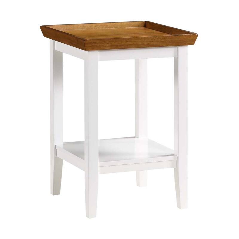 Convenience Concepts Ledgewood End Table with Shelf - Driftwood/White