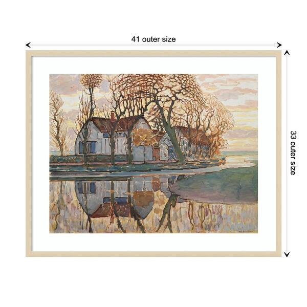 Modrian Framed Farm near Duivendrecht by Piet Mondrian Wood Framed Wall Art Print ...
