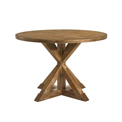 Mumford Weathered Oak Dining Table with Trestle Base