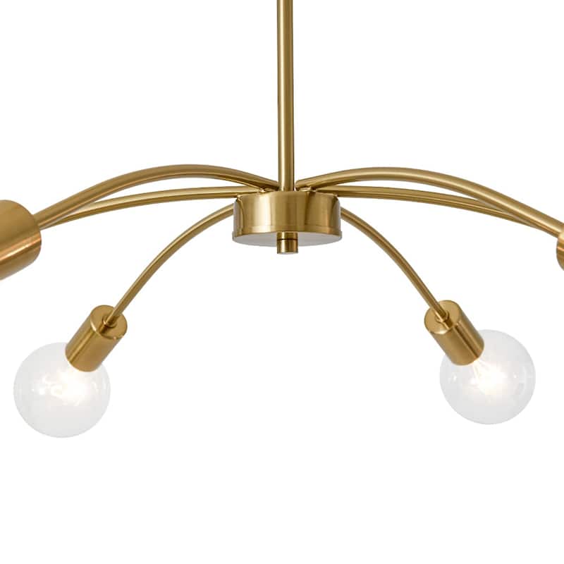 6-Light Mid-century Modern Spider Metal Chandelier - 28.0 in